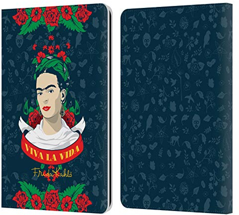 Head Case Designs Officially Licensed Frida Kahlo Viva La Vida Icons Leather Wallet Case Compatible With Kindle Paperwhite 1/2 / 3