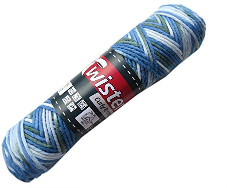 Unbekannt Twister Curly 8 Häkelgarn Blau 106