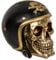 MIK funshopping Spardose Sparbüchse Totenkopf Skull (Schädel mit Motorradhelm Gold)