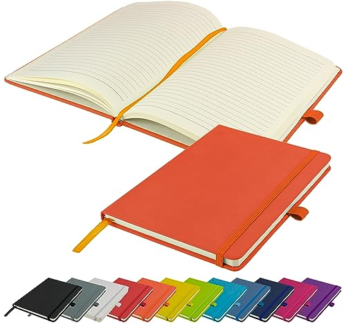 A5-Notizbuch neu liniert Hardcover-Tagebuch Notizblock Notizen Tagebuch (Orange)