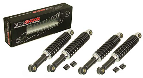 4 x Stoßdämpfer Schwarz Tieferlegung Set 260mm + 280mm - Simson Schwalbe KR51 Mofa Moped Mokick (26cm + 28cm)