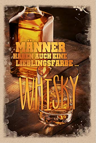 KE - Humorvolle Männer Geburtstagskarte, DIN B6 Format, Inklusive Umschlag, Innendruck - Motiv: Whisky