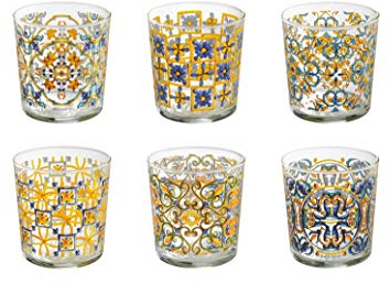 BRANDANI Bicchiere MEDICEA DECORI Assortiti Set 6 PZ Vetro