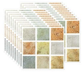 FBBULES 20PCS Adesivi per Piastrelle Cucina e Bagno, PVC Autoadesiva Mosaico Sticker Piastrelle Adesive, Impermeabile Mosaico Adesivi Parete per Piastrelle, Arancione (10x10cm/4x4pollici)