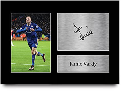 HWC Trading A4 Jamie Vardy Leicester City Gifts Printed Signed Autograph Picture for Football Fans and Supporters