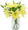 HAOSHICS Lot de 6 fleurs de lys artificielles en latex au toucher réaliste pour la maison, le bureau, les mariages, les centres de table, la décoration (jaune)