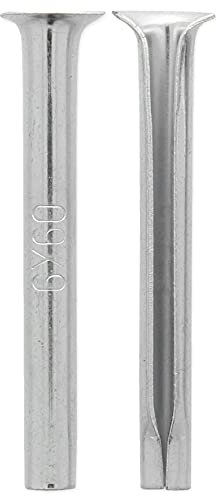 WHL 50x Zinc Plated Steel Express Nails, 6mm x 60mm Brick Concrete Masonry Timber Frame Rapid Hammer Set Anchors