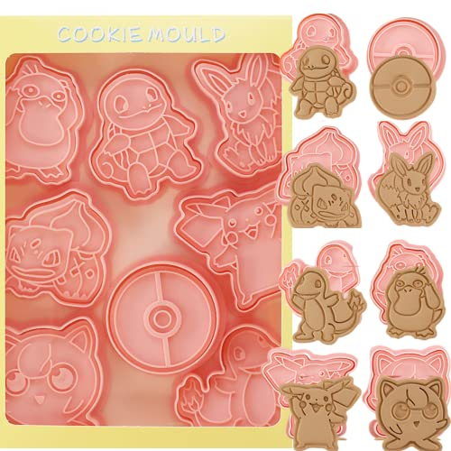Orapink Cookie Cutter-8 Plastic Cookie Stamps-Cartoon Fun Cookie Mold,Children Super Mario Baking Set