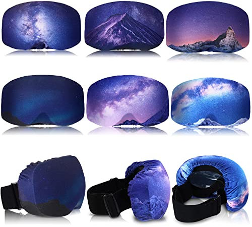 Ski Snowboard Goggle Cover Sleeve, Goggle Cover Microfiber Protective Lens Scratch Dust Protection for Travel Apres (Night Sky, 6 Pieces)