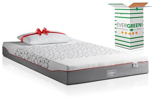 EVERGREENWEB Ortopädische Matratze 120x200 cm aus Memory Schaum, 20 cm Hoch, Massage-Effekt + 1 Bett Kissen KOSTENLOS aus Memory Foam Flocken, Waschbarer Bezug mit Anti-Milbe, Hypoallergen | Millenium