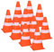 Idena - Pylonen 10 Stück, Warn-Kegel aus Kunststoff in Orange mit weißen Streifen, ca. 15,5 cm hoch, stapelbar, Verkehrshütchen für Sport, Freizeit, Slalom, Fußball und Vereine