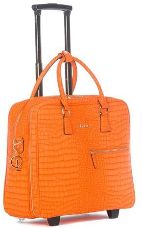 Bowatex Damen Aktentasche Trolley orange Gemustert, Umhängetasche Laptoptrolley