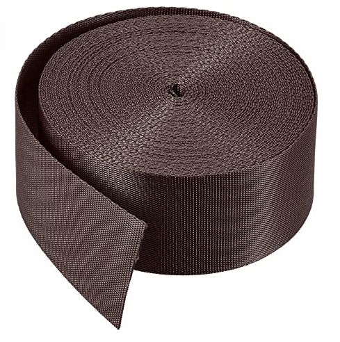sourcing map Sangle plate en nylon 3,8 cm 9,1 m Marron pour sac à dos porte-bagages