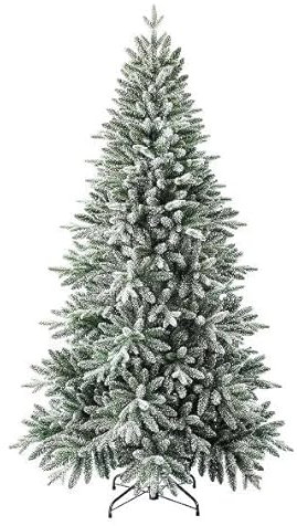 Magie di Natale Albero di natale Innevato Slim Folgarida in PE Effetto Real Touch + Flock 210 cm