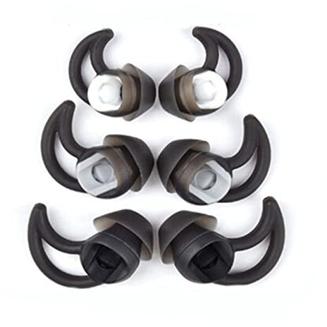 3 Pairs S/M/L Replacement Silicone in Ear Earbud Tips Set Earphone for Bo-se QC20 QC20i SoundSport SIE2i IE2 IE3 Black