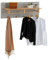 IDIMEX Garderobe BOLTON in grau aus Kiefer im Landhausstil, Hängegarderobe mit 4 Kleiderhaken aus Massivholz, Wandgarderobe aus Holz lackiert mit Haken