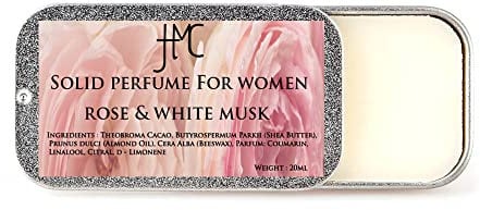 Solid Perfume For Women Rose & White Musk Solid Cologne Handmade In UK