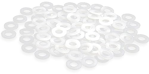 Arandelas de plástico, 100 unidades de arandelas de plástico M6/M8 de nailon, arandelas espaciadoras de 1,5 mm, arandelas de plástico, arandelas para bricolaje de motocicleta (M6-12 mm)
