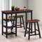LAPOOH Bar Set 3 Stück, Bartisch Mit Barhocker Set, Bartische & -theken, Bartheke Küche, Bartisch Set, Küchentresen, Bartisch Mit Barhocker, MDF Schwarz - at