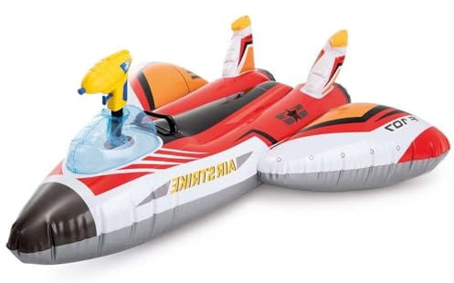 Virsus Aereo Gonfiabile Cavalcabile 536NP, misura 117x117 cm, Letto Salvagente con Pistola ad Acqua e Maniglia, Galleggianti per Piscine, Feste ed Eventi (Rosso)