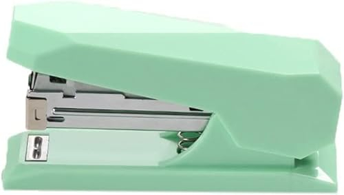 Hefter, Mini-Hefter, Desktop-Hefter, geometrischer Hefter, niedlicher, kreativer Hefter mit Farbbindung, tragbarer Hefter for Schulbürobedarf, klein (Farbe: Rosa) (Farbe: Rosa) (Farbe: Grün) (Color :