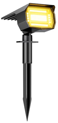 btfarm 1 Stück Solarstrahler für Außen Garten, 72 LED Solarlampen für Außen IP65 Wasserdicht Solar Strahler Gartenleuchten, Solarleuchten für Rasen Auffahrt Gehweg Patio Baum, Warmweiß