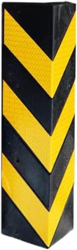 JSY eckenschutz für garagen Reflektierender Gummi-Wandeckenschutz, gelbe Sicherheitsstreifen, Parkplatz und Lager, schützt Stoßstangenstange Garage Wandschutz (Color : Black+yellow-60cm, Size : 4pcs