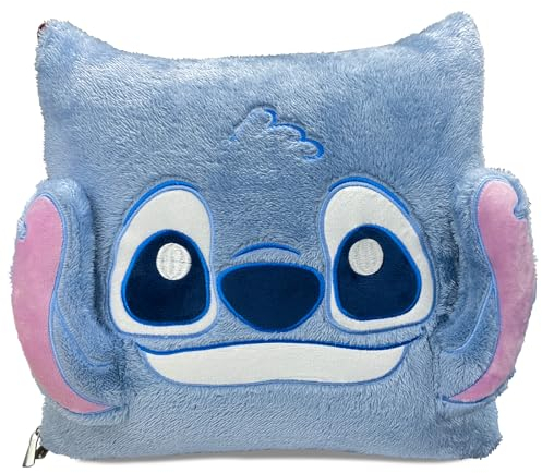 PIIMNT Stitch Kissen Decke 2 in 1, Stitch Bettwäsche Blanket,Stitch Decke Sachen Sofa Decke Geschenke für Freunde und Familie(145 * 190)