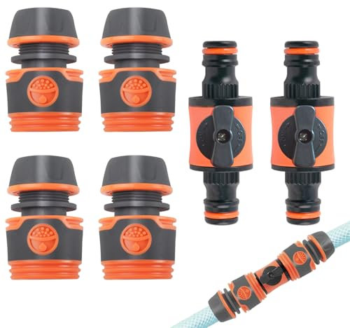 SPDYCESS 6 Pezzi Connettore per Tubo Flessibile con Raccordo, Attacco Rapido da 12 mm Acqua, Connettore per Rubinetto da Giardino, Accessori per Tubi da Giardino per Tubo da Giardino