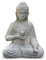 Tuzsocr Solar Buddha Gartenstatuen - Buddha Figur mit Solarlampen, Zen Buddha Figur Deko, Meditierender Buddha Figur Deko, Harz sitzende Budda Statue Deko Außen, Hof, Terrasse, Fensterbank, 24cm
