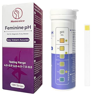 Homcoice Vaginaler pH Teststreifen (100 Streifen) | Weiblicher pH Test zur genauem Säure- und Basengleichgewicht