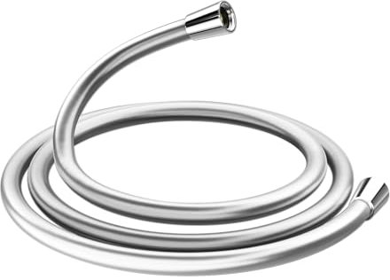 Cobbe Shower Hose 2m, Smooth Silicone Shower Hose | Anti Twist Anti Kink Flexible Leakproof | Universal G1/2 Replacement Long Hose for Handheld Shower Bathtub Pet Washing Silver