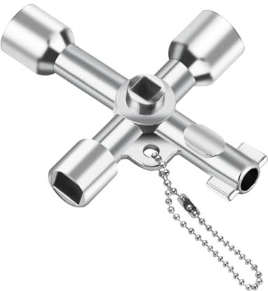 Yeomju 6 Wege Vierkantschlüssel Set mit Schlüsselring Kompakt und Langlebig für Elektrische Schränke Gas Wasserzähler Ideal für Innen und Außenbereich Anwendungen
