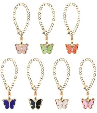 Único Resina Mariposa Clip Resina Mariposa Copa Encantos Brillantes Rhinestones Decorativos Únicos Soporte Palillos