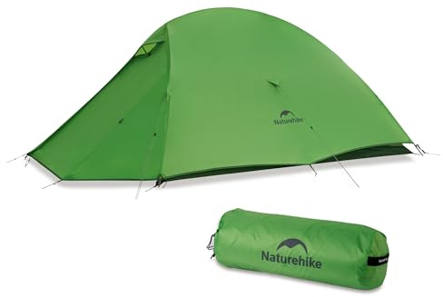 Naturehike Cloud Up Base Zelt 2 Person Leichtes Campingzelt, Einfacher Aufbau Winddicht & Wasserdichtes Kuppelzelt für Outdoor Reisen Trekking (Hellgrün 210T)