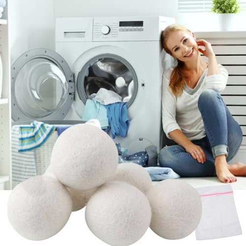 Balles de Séchage en Laine,6pcs Boules de Séchage,Balles de Séchage pour Sèche-Linge,Boules de Sèche-Linge,Boule de Sèche-Linge pour Machine à Laver,Dryer Balls,Wool Dryer Balls
