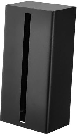 Yamazaki 1441 Tower Vertikale Taschentuchbox, schwarz, Stahl/Magnet, minimalistisch, 9,7 x 12,6 x 23,7 cm