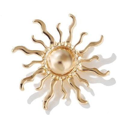 Broche Soleil Dorée Pour Femme Homme Style Tournesol Élégant Accessoire Mode Pour Costume Robe Ou Chapeau Épingle De Revers Minimaliste Pour Anniversaire Unisexe Bijoux