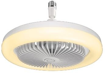 JOHNSON Ventilatore Lampada LED da SOFFITTO MOD. Astro con Telecomando 3 Velocita' con Installazione Direttamente al PORTALAMPADA di Tipo E27