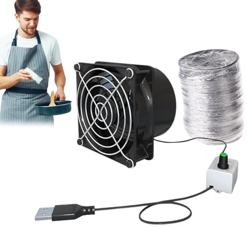 Bsbkoj Exhaust Fan, Adjustable Speed Solder Absorber, Portable Exhaust Blowers, Inline Air Ventilation Extractor Blower Booster for Window Bathroom Toilet Kitchen Workshop, Black