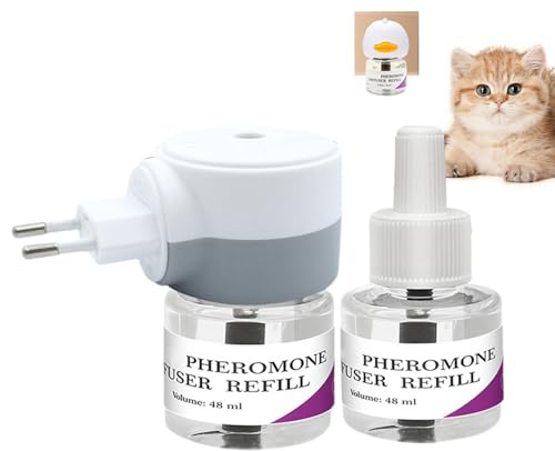 Beruhigender Pheromon Diffusor Für Katzen - Langanhaltender Katzenpheromon Diffuser - Stecker Für Schlafkomfort Und Entspannung Für Ruhiges Zuhause Und Reisen Mit Katzen