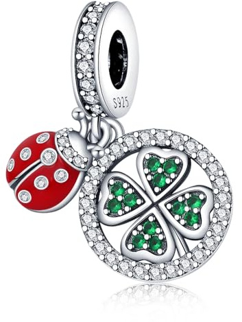LMLMECREA Damen Charms Anhänger 925 Sterling Silber für Charm Armband | Kleeblatt,Freundschaft,Glück,Familie,Schmuckgeschenk für Frauen