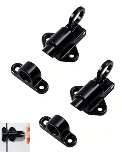 YIPFEN Chiavistello Automatico a Molla, 2 Pezzi in Alluminio, Chiusura Scorrevole per Porte in Legno, Cancelli, Finestre, Armadi - Massima Sicurezza