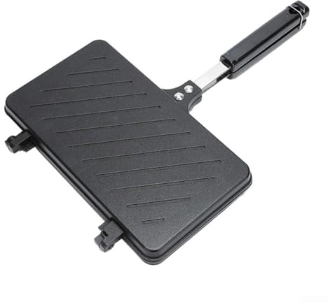 Sandwichmaker Doppelseitige Grillpfanne Tragbare Toastpfanne für Frühstück Outdoor Waffeln Steak 37x24cm