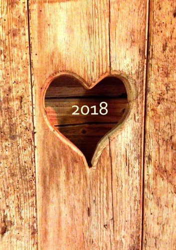 Kalender DIN A5 - 2018 - Herz aus Holz: Wochenkalender - DIN A5 - Eine Woche pro Doppelseite