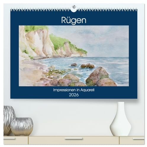 Rügen Impressionen in Aquarell (hochwertiger Premium Wandkalender 2026 DIN A2 quer), Kunstdruck in Hochglanz: Rügen, Deutschlands größte Insel mit ... malerischen Landschaften. (CALVENDO Kunst)