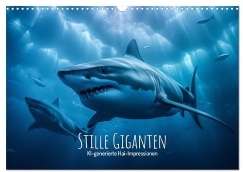Stille Giganten - KI-generierte Hai-Impressionen (Wandkalender 2026 DIN A3 quer), CALVENDO Monatskalender: Haie - Jeden Monat ein Highlight. (CALVENDO Tiere)