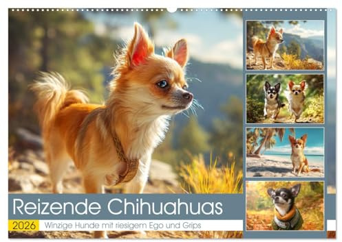Reizende Chihuahuas. Winzige Hunde mit riesigem Ego und Grips (Wandkalender 2026 DIN A2 quer), CALVENDO Monatskalender: Fröhliche kleine Seelen in zauberhaften Momenten (CALVENDO Tiere)