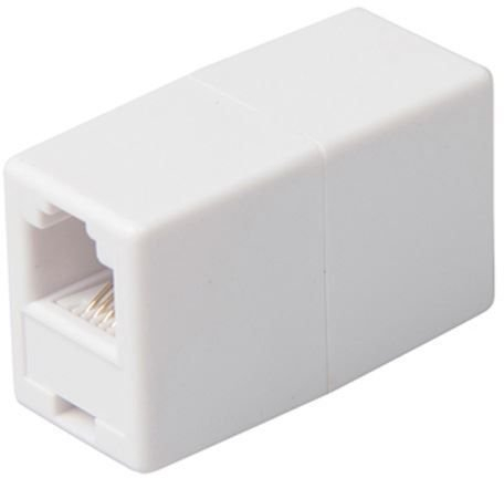 CABLEPELADO Empalme RJ11 hembra a Hembra | Adaptador para cable RJ11 | Empalme telefónico | Empalme Cable Telefónico | 6P4C | Blanco