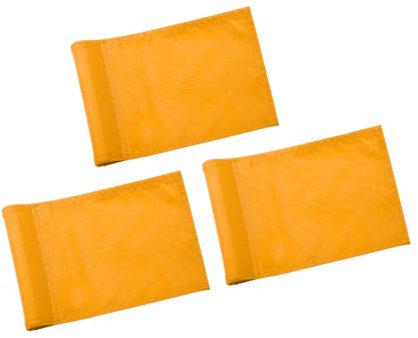 Solid Golf Flag with Plastic Insert, Putting Green Flags for yard, Indoor/Outdoor, Garden Pin Flags, 420D Premium Nylon Flag, 8 L x 6 H, Orange, 3-Pack